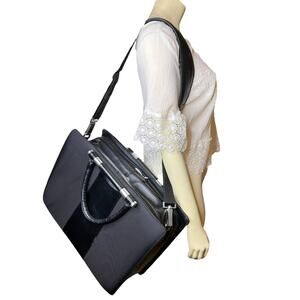 Zero Halliburton Black nylon and leather Laptop Computer Case Bag